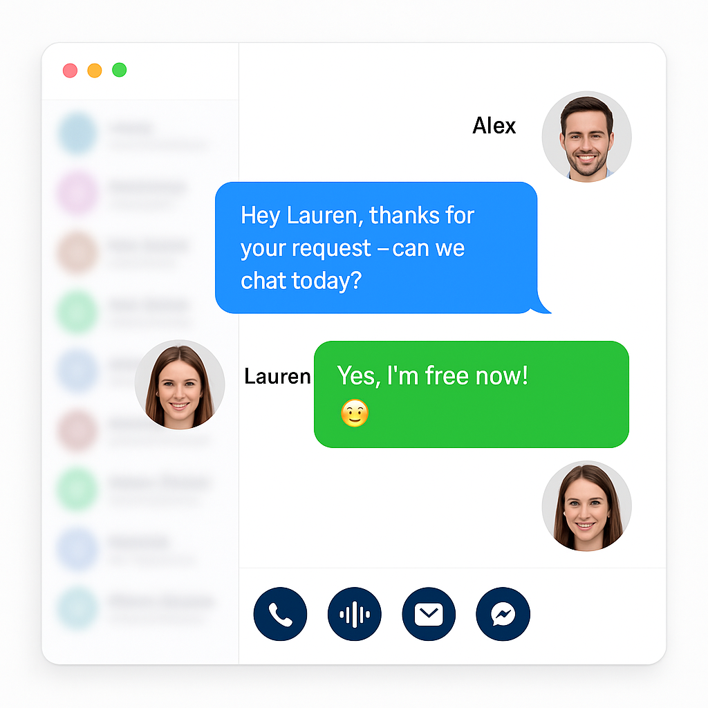 Messaging Chat Between Alex and Lauren